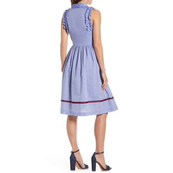 1901 Ruffle Trim Shirtdress Size 6 - Picture 2 of 9